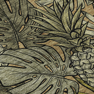 Piper Looms Mayfield Leaves and Pineapples AMF206 Baja Machine Washable Area Rug Swatch Image