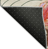 Piper Looms Mayfield Leaves and Flamingos AMF207 Pink Machine Washable Area Rug Backing Image