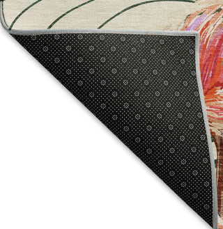 Piper Looms Mayfield Leaves and Flamingos AMF207 Pink Machine Washable Area Rug Backing Image