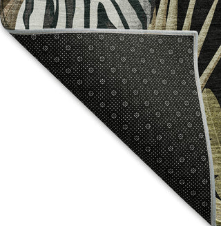 Piper Looms Mayfield Palms and Zebras AMF208 Midnight Machine Washable Area Rug Backing Image