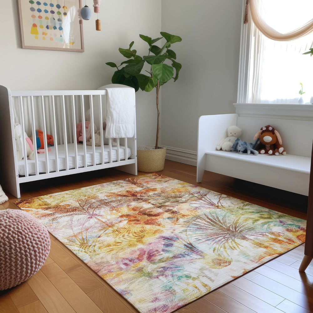Piper Looms Mayfield Palms AMF210 Multi Machine Washable Area Rug Lifestyle Image Feature