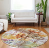 Piper Looms Mayfield Palms AMF210 Multi Machine Washable Area Rug Round Lifestyle Image Feature