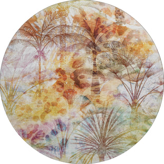 Piper Looms Mayfield Palms AMF210 Multi Machine Washable Area Rug Round Main Image