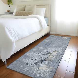 Piper Looms Mayfield Reindeer AMF213 Ash Machine Washable Area Rug Runner Lifestyle Image Feature