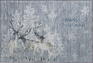 Piper Looms Mayfield Reindeer AMF213 Ash Machine Washable Area Rug Scatter Main Image