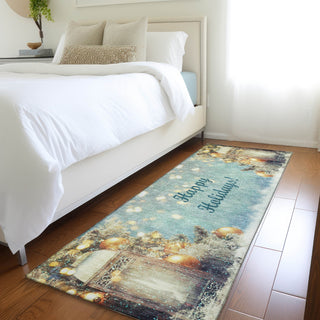 Piper Looms Mayfield Lantern AMF214 Blue Machine Washable Area Rug Runner Lifestyle Image Feature