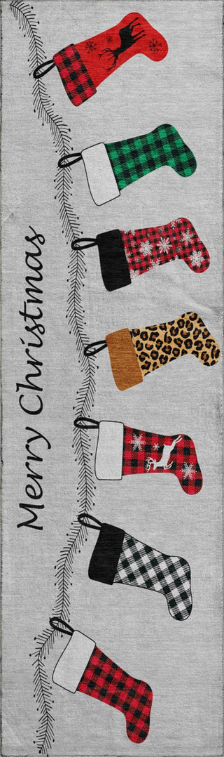 Piper Looms Mayfield Stockings AMF216 Gray Machine Washable Area Rug Runner Main Image