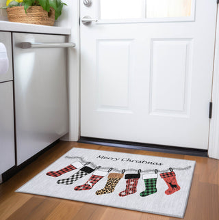 Piper Looms Mayfield Stockings AMF216 Gray Machine Washable Area Rug Scatter Lifestyle Image Feature