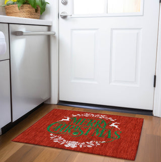 Piper Looms Mayfield Wreath AMF217 Ruby Machine Washable Area Rug Scatter Lifestyle Image Feature