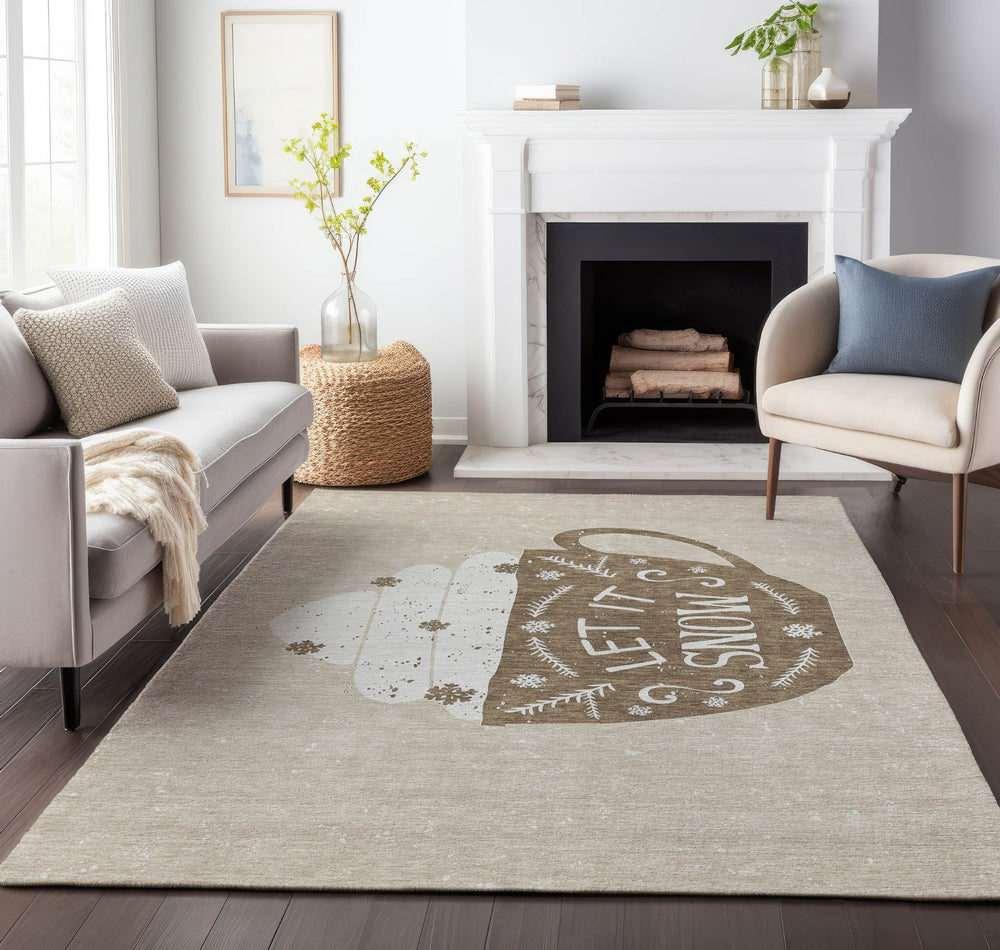 Piper Looms Mayfield Mug AMF218 Latte Machine Washable Area Rug Lifestyle Image Feature