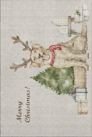 Piper Looms Mayfield Dog and Tree AMF219 Taupe Machine Washable Area Rug main image