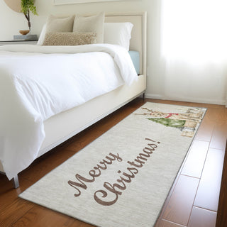 Piper Looms Mayfield Dog and Tree AMF219 Taupe Machine Washable Area Rug Runner Lifestyle Image Feature