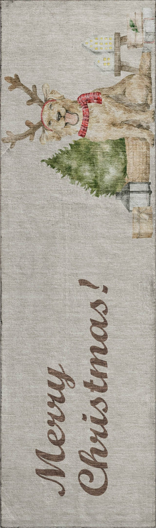 Piper Looms Mayfield Dog and Tree AMF219 Taupe Machine Washable Area Rug Runner Main Image