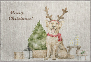 Piper Looms Mayfield Dog and Tree AMF219 Taupe Machine Washable Area Rug Scatter Main Image