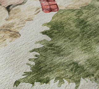 Piper Looms Mayfield Dog and Tree AMF219 Taupe Machine Washable Area Rug Swatch Image