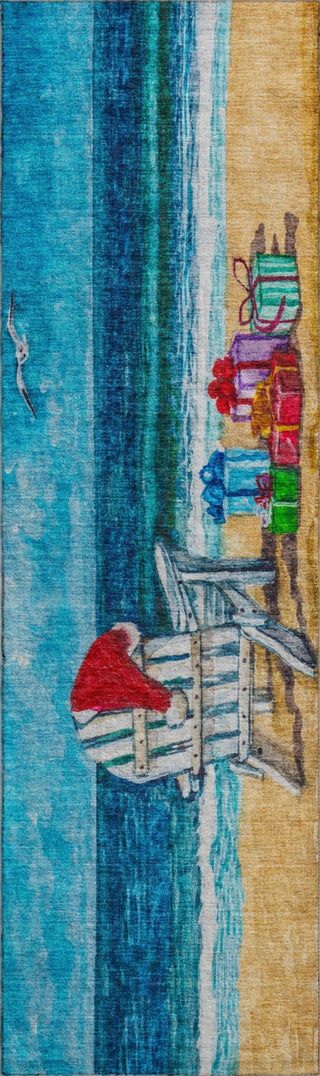 Piper Looms Mayfield Beach AMF220 Blue Machine Washable Area Rug Runner Main Image