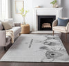 Piper Looms Mayfield Woodsy Animals AMF221 Gray Machine Washable Area Rug Lifestyle Image Feature