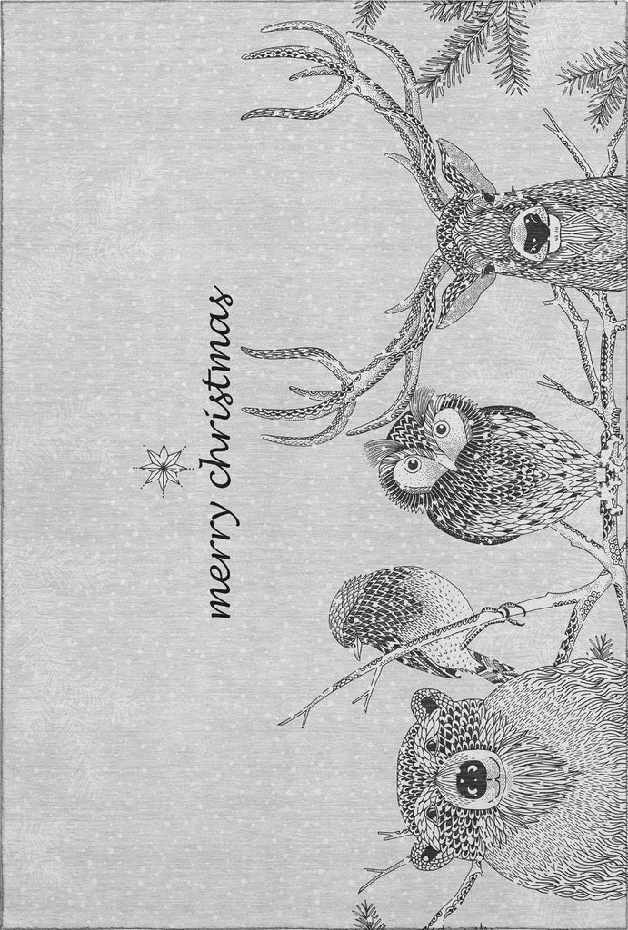 Piper Looms Mayfield Woodsy Animals AMF221 Gray Machine Washable Area Rug main image