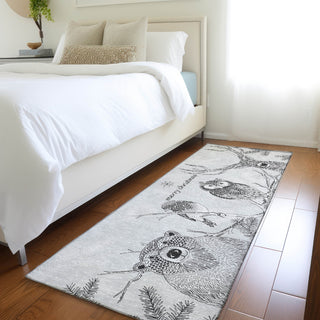 Piper Looms Mayfield Woodsy Animals AMF221 Gray Machine Washable Area Rug Runner Lifestyle Image Feature