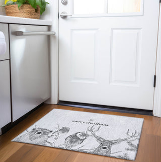 Piper Looms Mayfield Woodsy Animals AMF221 Gray Machine Washable Area Rug Scatter Lifestyle Image Feature