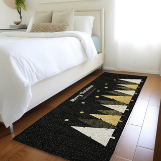 Piper Looms Mayfield Gold Trees AMF222 Midnight Machine Washable Area Rug Runner Lifestyle Image Feature