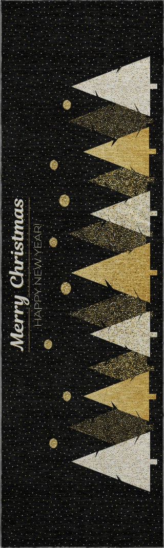 Piper Looms Mayfield Gold Trees AMF222 Midnight Machine Washable Area Rug Runner Main Image