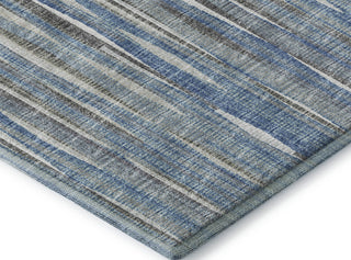 Piper Looms Mayfield Textured Stripes AMF31 Blue Machine Washable Area Rug Corner Image