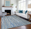 Piper Looms Mayfield Textured Stripes AMF31 Blue Machine Washable Area Rug Lifestyle Image Feature