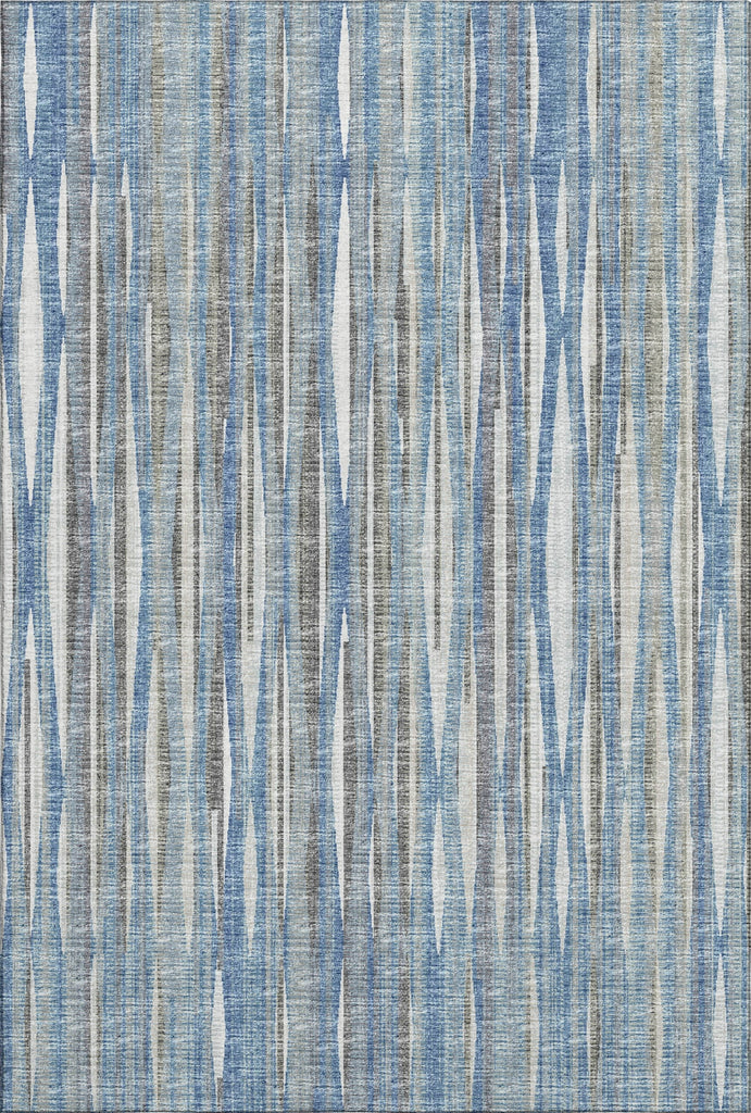 Piper Looms Mayfield Textured Stripes AMF31 Blue Machine Washable Area Rug main image