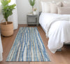 Piper Looms Mayfield Textured Stripes AMF31 Blue Machine Washable Area Rug Runner Lifestyle Image Feature