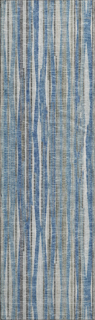 Piper Looms Mayfield Textured Stripes AMF31 Blue Machine Washable Area Rug Runner Main Image