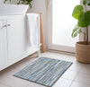 Piper Looms Mayfield Textured Stripes AMF31 Blue Machine Washable Area Rug Scatter Lifestyle Image Feature