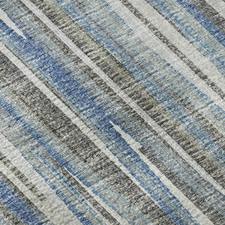 Piper Looms Mayfield Textured Stripes AMF31 Blue Machine Washable Area Rug Swatch Image