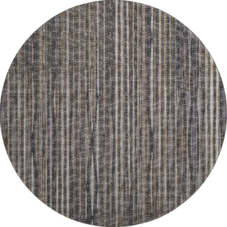 Piper Looms Mayfield Textured Stripes AMF31 Brown Machine Washable Area Rug Round Main Image