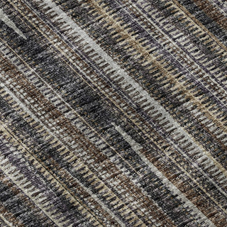 Piper Looms Mayfield Textured Stripes AMF31 Brown Machine Washable Area Rug Swatch Image