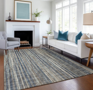 Piper Looms Mayfield Textured Stripes AMF31 Earth Machine Washable Area Rug Lifestyle Image Feature