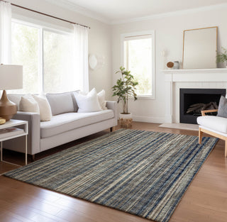 Piper Looms Mayfield Textured Stripes AMF31 Earth Machine Washable Area Rug Lifestyle Image Feature