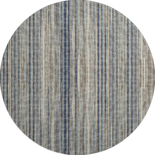 Piper Looms Mayfield Textured Stripes AMF31 Earth Machine Washable Area Rug Round Main Image
