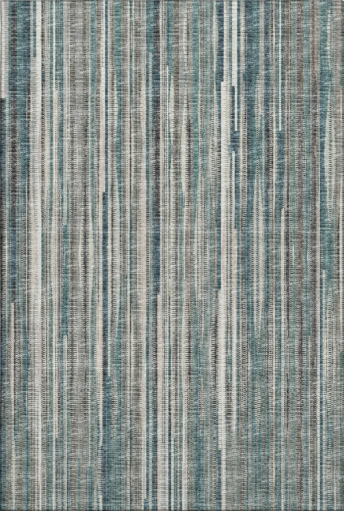 Piper Looms Mayfield Textured Stripes AMF31 Peacock Machine Washable Area Rug main image