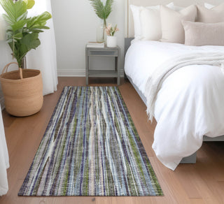 Piper Looms Mayfield Textured Stripes AMF31 Plum Machine Washable Area Rug Runner Lifestyle Image Feature