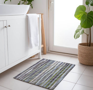 Piper Looms Mayfield Textured Stripes AMF31 Plum Machine Washable Area Rug Scatter Lifestyle Image Feature