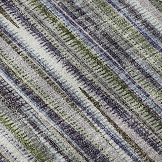 Piper Looms Mayfield Textured Stripes AMF31 Plum Machine Washable Area Rug Swatch Image