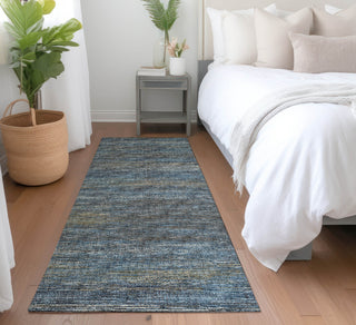 Piper Looms Mayfield Horizontal Bars AMF32 Blue Machine Washable Area Rug Runner Lifestyle Image Feature