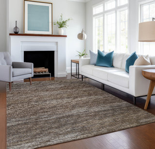 Piper Looms Mayfield Horizontal Bars AMF32 Brown Machine Washable Area Rug Lifestyle Image Feature