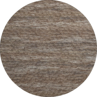 Piper Looms Mayfield Horizontal Bars AMF32 Brown Machine Washable Area Rug Round Main Image
