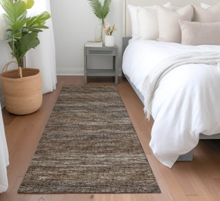 Piper Looms Mayfield Horizontal Bars AMF32 Brown Machine Washable Area Rug Runner Lifestyle Image Feature