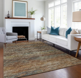 Piper Looms Mayfield Horizontal Bars AMF32 Canyon Machine Washable Area Rug Lifestyle Image Feature