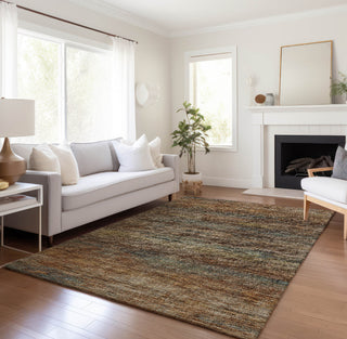 Piper Looms Mayfield Horizontal Bars AMF32 Canyon Machine Washable Area Rug Lifestyle Image Feature