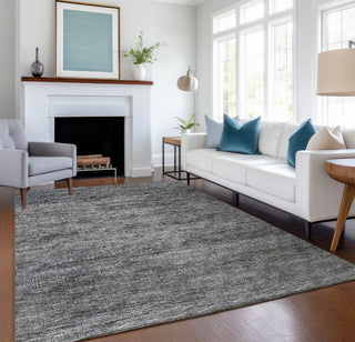 Piper Looms Mayfield Horizontal Bars AMF32 Gray Machine Washable Area Rug Lifestyle Image Feature