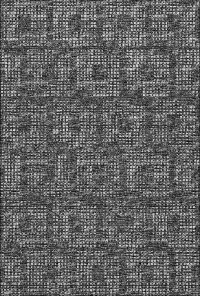 Piper Looms Mayfield Squares AMF33 Black Machine Washable Area Rug main image